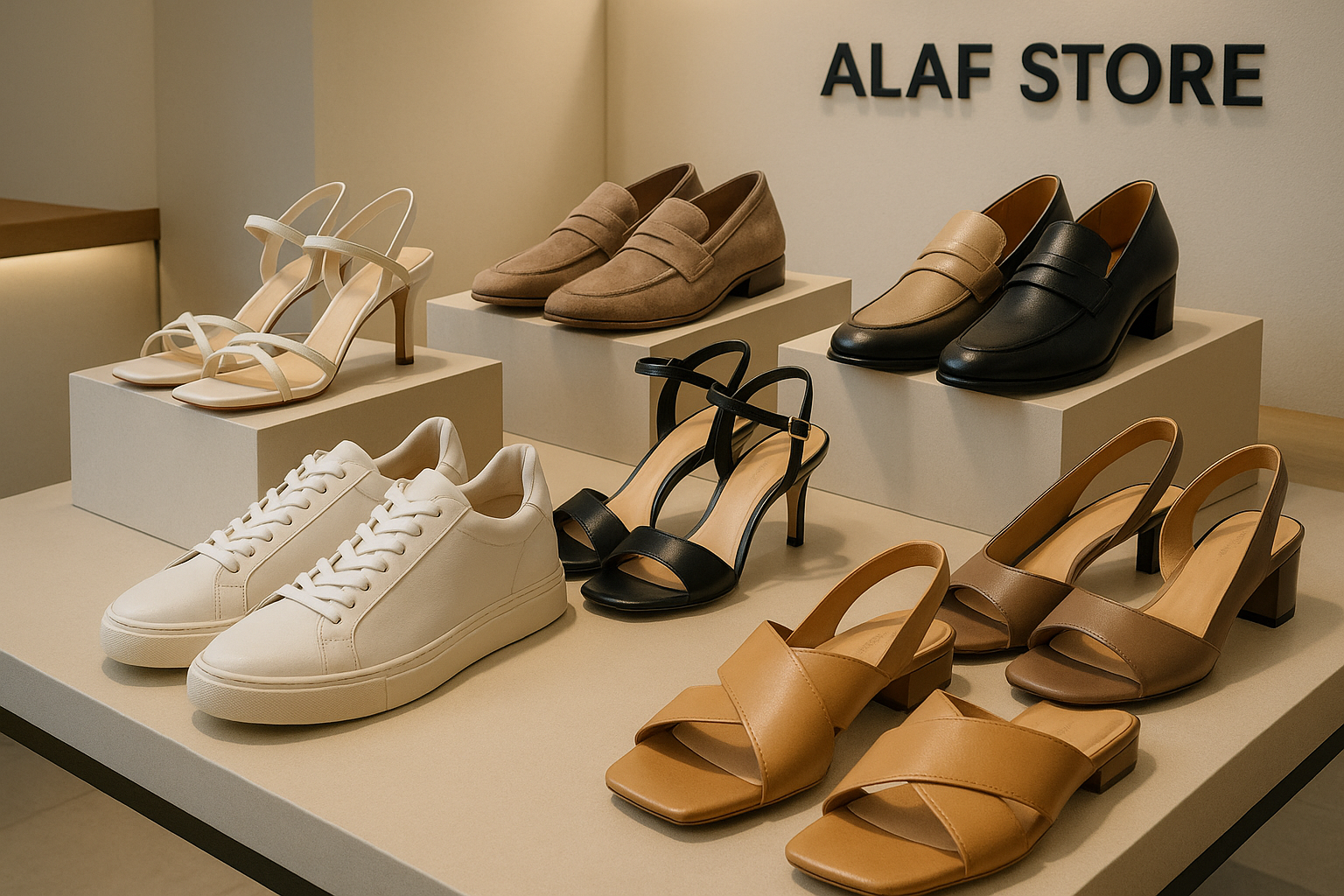 Step into comfort and style with ALAF STORE's Footwear Collection. From sleek sneakers to chic sandals, find the perfect pair to elevate every step of your day."